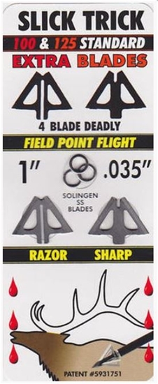 Slick Trick Standard 1" Eksta blade 4/Pak