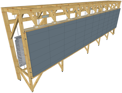 Domino Shooting Wall 726x132x24,5 cm. (Foam Only)