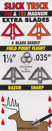Slick Trick Magnum Ekstra BladeJagt 1 1/8"  4/Pak